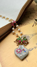 Load image into Gallery viewer, Dainty Inlay work necklace in natural aventurine and gemstones
