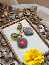Load image into Gallery viewer, One of a kind inlay work earrings 4
