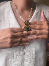 Load image into Gallery viewer, Dainty Inlay work necklace in natural aventurine and gemstones
