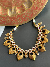 Load image into Gallery viewer, Statement vintage style necklace set in silver 925 &amp; gold polish
