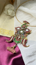 Load image into Gallery viewer, One of a kind,  92.5 gold polish kundan work pendant with hasli 2
