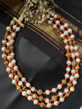 Load image into Gallery viewer, Statement multilayer coral dolki necklace
