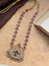 Load image into Gallery viewer, Vintage style swan necklace with cut stones
