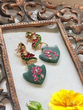Load image into Gallery viewer, One of a kind inlay work earrings 1
