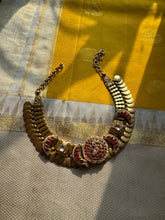 Load image into Gallery viewer, Gold polish kundan, ruby and emerald peacock pendant necklace
