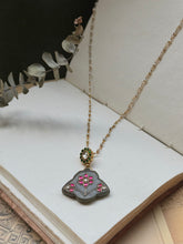 Load image into Gallery viewer, Dainty Inlay work necklace in natural aventurine and gemstones

