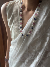 Load image into Gallery viewer, Multicoloured 2 layered detachable chain with pearls &amp; semiprecious stones.
