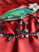 Load image into Gallery viewer, Black thread silver anklets-Balinese
