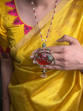 Load image into Gallery viewer, Statement inlay work red onyx pendant neck chain
