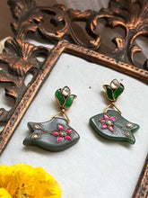 Load image into Gallery viewer, One of a kind inlay work earrings 7
