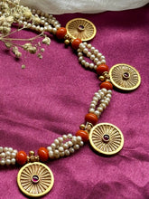 Load image into Gallery viewer, One of a kind silver coral choker
