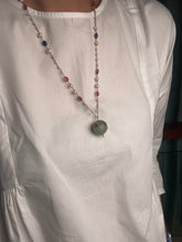 Load image into Gallery viewer, Dainty Inlay work neckpiece in natural aventurine and gemstones
