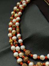 Load image into Gallery viewer, Statement multilayer coral dolki necklace
