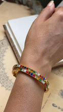 Load image into Gallery viewer, Multicoloured openable kundan stone bangle

