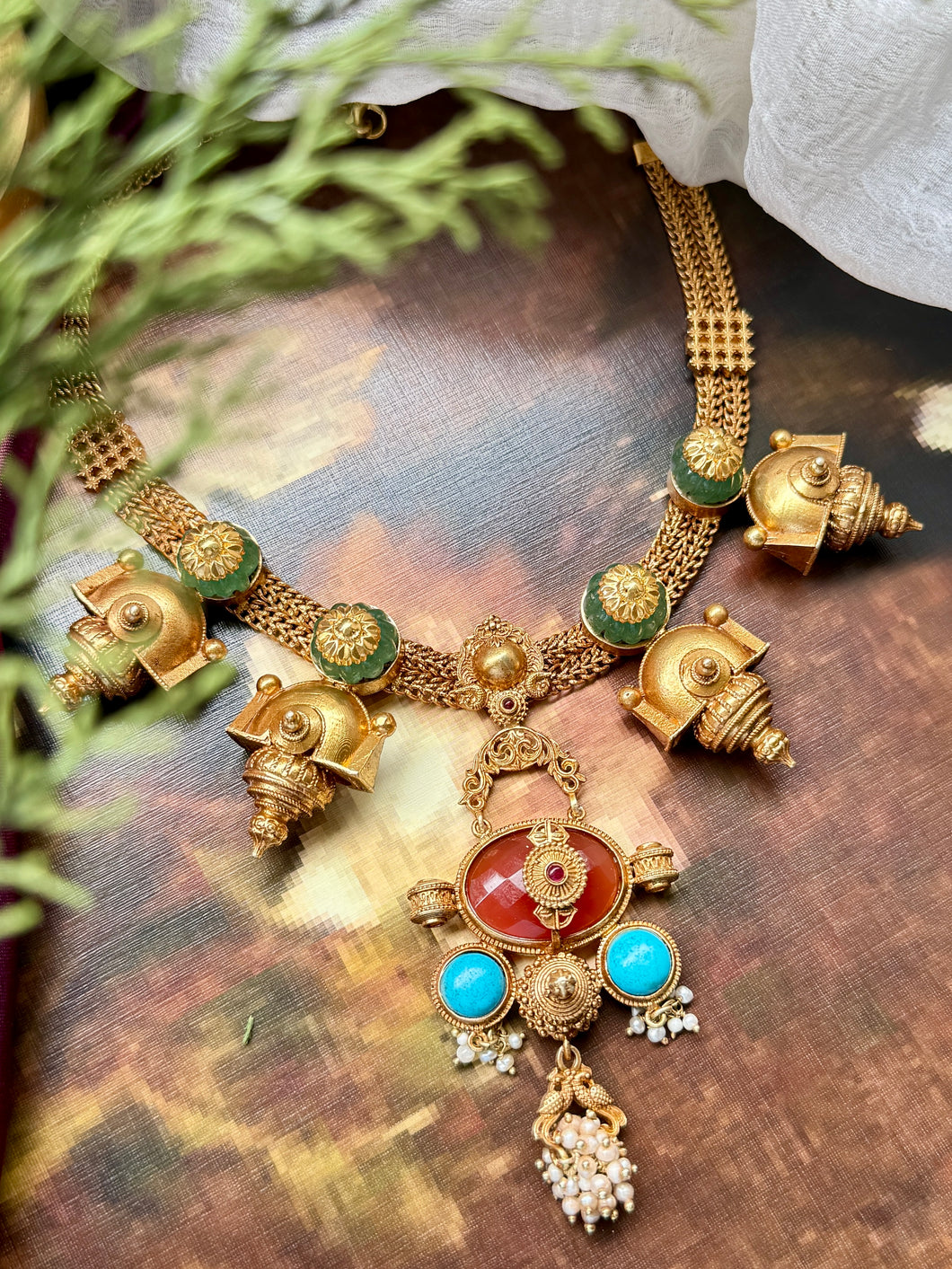 Statement vintage onyx necklace