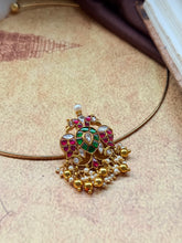 Load image into Gallery viewer, Gandaberunda statement pendant in silver 925 and gold polish
