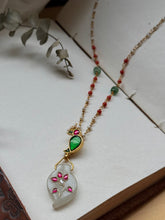 Load image into Gallery viewer, Dainty Inlay work necklace in natural aventurine and gemstones
