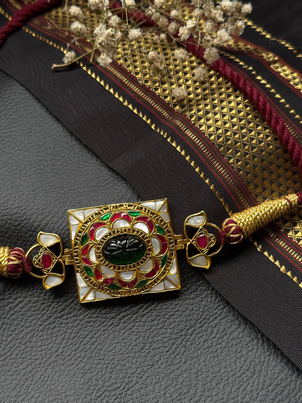 One of a kind silver kundan choker