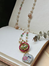 Load image into Gallery viewer, Dainty Inlay work necklace in natural aventurine and gemstones
