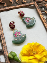 Load image into Gallery viewer, One of a kind inlay work earrings 3
