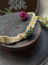 Load image into Gallery viewer, One of a kind silver kundan pearl choker

