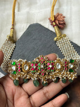 Load image into Gallery viewer, One of a kind statement pearl &amp; kundan necklace
