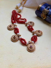 Load image into Gallery viewer, One of a kind silver coral choker
