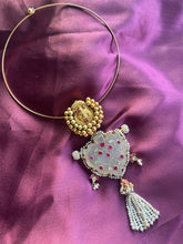 Load image into Gallery viewer, One of a kind, statement nagru,inlay work onyx pendant with hasli
