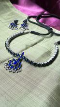 Load image into Gallery viewer, Kemp attigai necklace in silver 92.5 set

