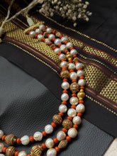 Load image into Gallery viewer, Statement multilayer coral dolki necklace
