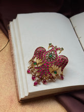 Load image into Gallery viewer, Gandaberunda statement pendant in silver 925 and gold polish
