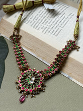 Load image into Gallery viewer, One of a kind kundan necklace in silver 925
