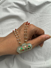 Load image into Gallery viewer, Dainty Inlay work neckpiece in natural aventurine and gemstones
