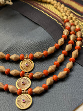 Load image into Gallery viewer, Statement multilayer coral dolki necklace
