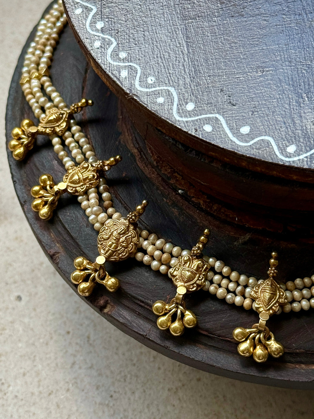One of kind silver & pearl choker