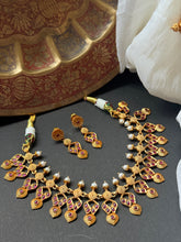 Load image into Gallery viewer, Statement vintage style necklace set in silver 925 &amp; gold polish
