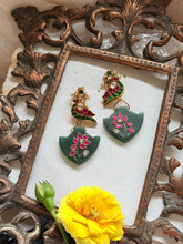 Load image into Gallery viewer, One of a kind inlay work earrings 2
