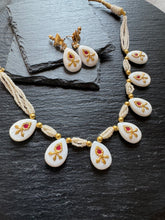 Load image into Gallery viewer, Mother of pearl necklace set with pearls &amp; silver 925
