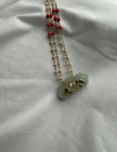 Load image into Gallery viewer, Dainty Inlay work neckpiece in natural aventurine and gemstones
