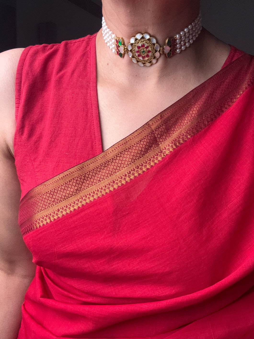 One of a kind silver kundan choker