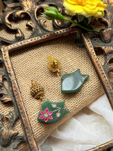 Load image into Gallery viewer, One of a kind inlay work earrings 9
