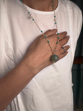 Load image into Gallery viewer, Dainty Inlay work neckpiece in natural aventurine and gemstones
