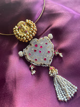 Load image into Gallery viewer, One of a kind, statement nagru,inlay work onyx pendant with hasli
