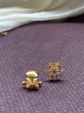 Load image into Gallery viewer, South Indian traditional stone studs in silver 925
