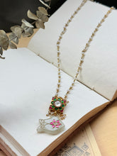 Load image into Gallery viewer, Dainty Inlay work necklace in natural aventurine and gemstones
