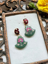 Load image into Gallery viewer, One of a kind inlay work earrings 3
