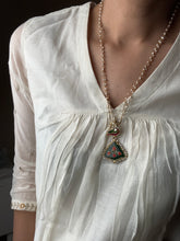 Load image into Gallery viewer, One of a kind jade necklace with multilayered pearl &amp; semiprecious beads chain J11
