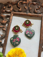 Load image into Gallery viewer, One of a kind inlay work earrings 6
