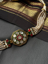 Load image into Gallery viewer, One of a kind mother of pearl and silver choker
