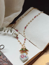 Load image into Gallery viewer, Dainty Inlay work necklace in natural aventurine and gemstones
